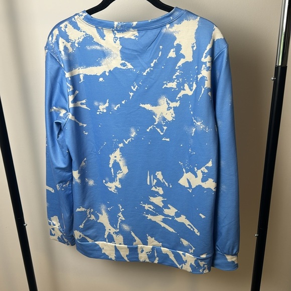 Tyler Childers Feathered Indians Blue Tie Dye Bleach Sweatshirt - Picture 4 of 4